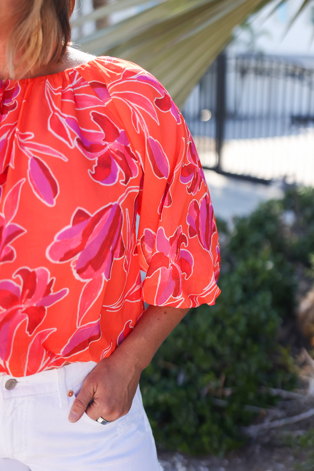 THML Shelia Bubble Hem Blouse | FINAL SALE