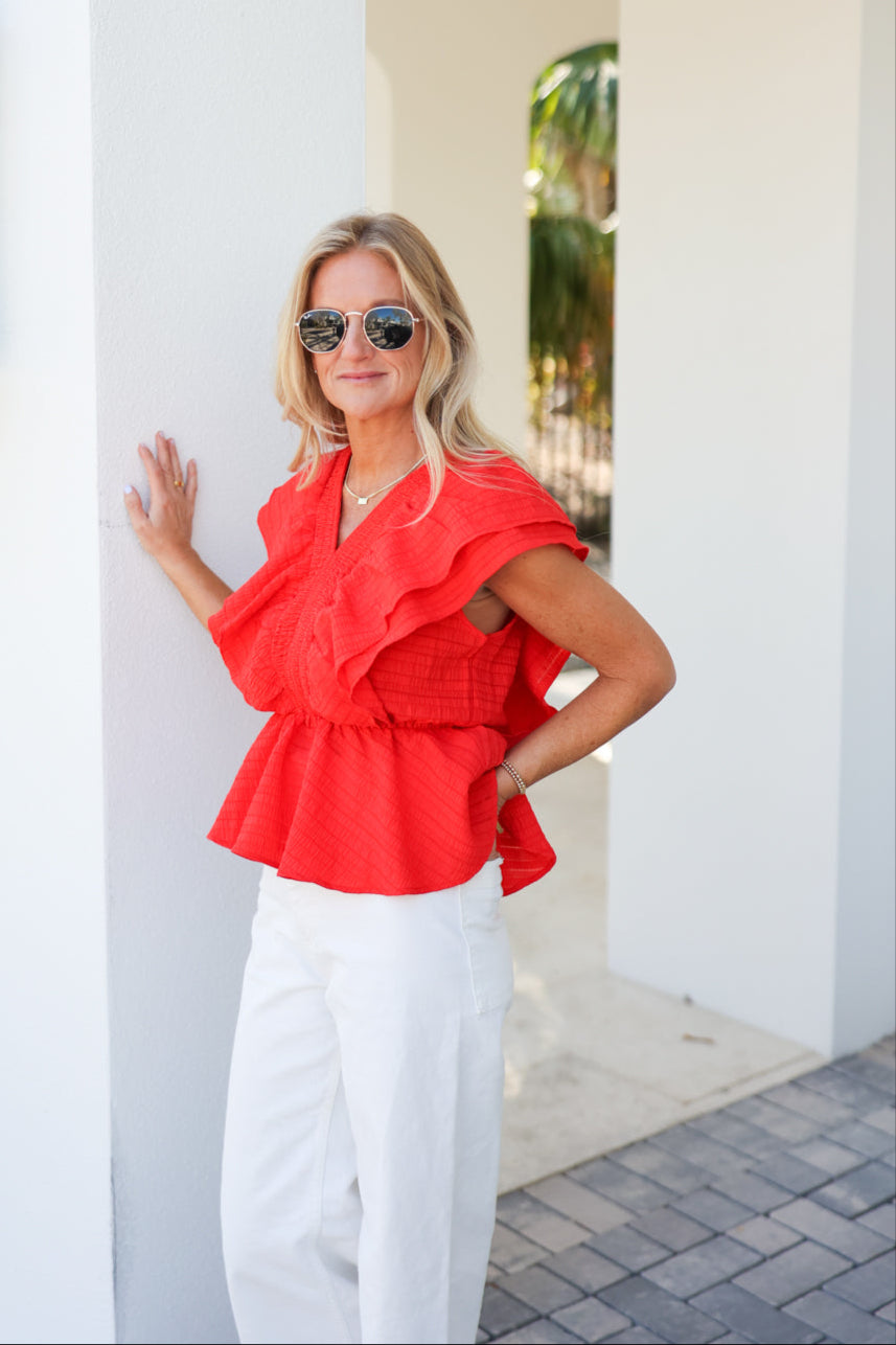 THML Amaryllis Peplum Top | FINAL SALE