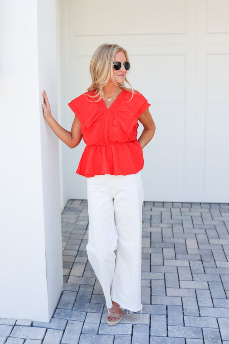 THML Amaryllis Peplum Top | FINAL SALE