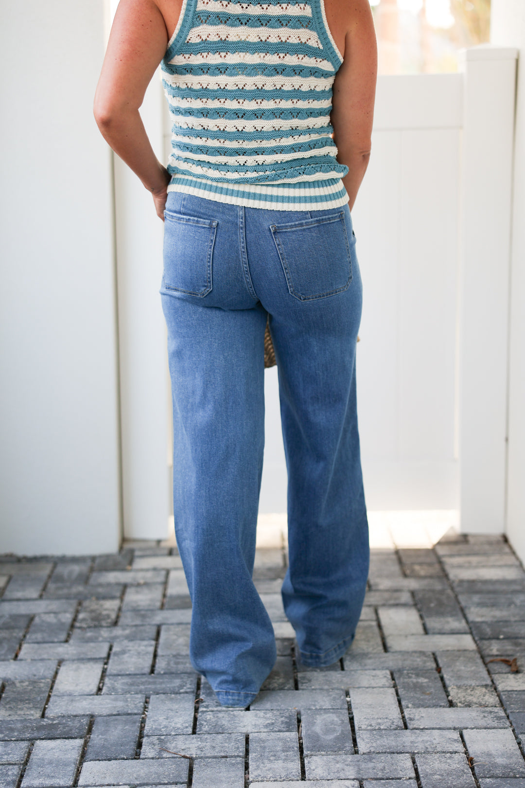 High Rise Tie Waist Wide Leg Jeans - Lush Life | FINAL SALE