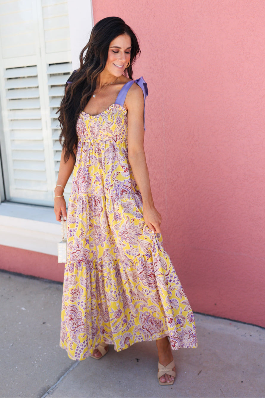 Zuri Tie Shoulder Maxi Dress FINAL SALE