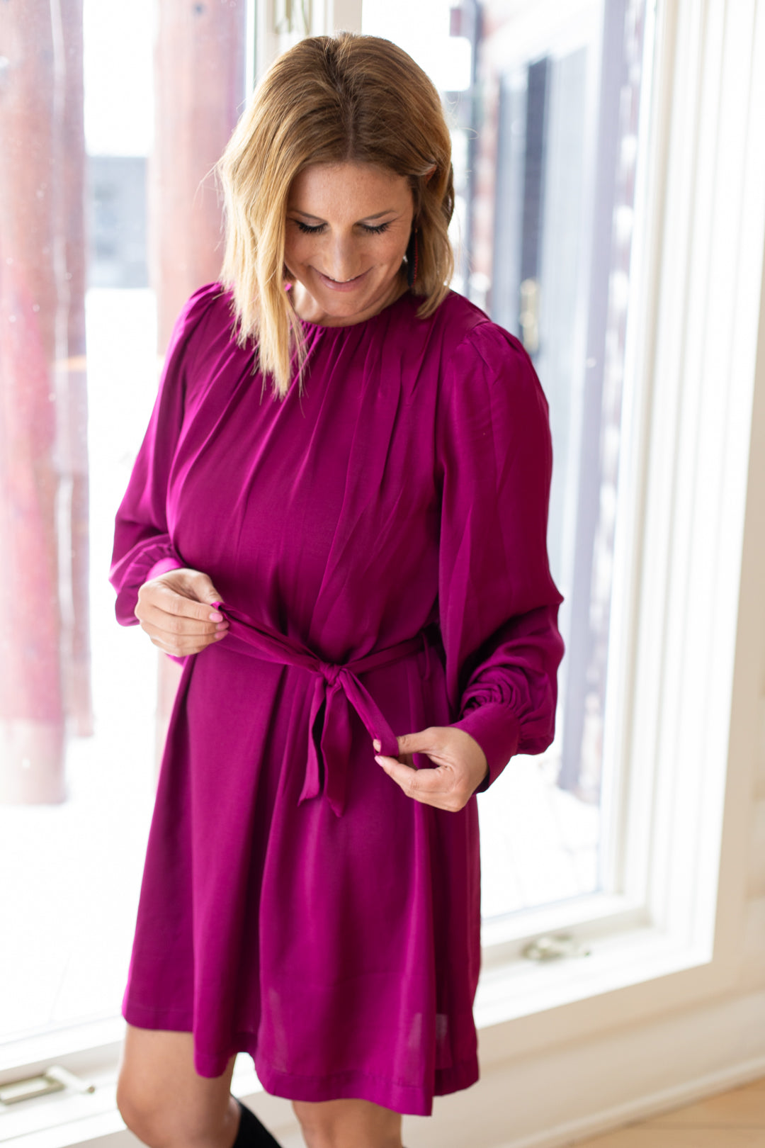 Berry Long Sleeve Mini Dress | FINAL SALE