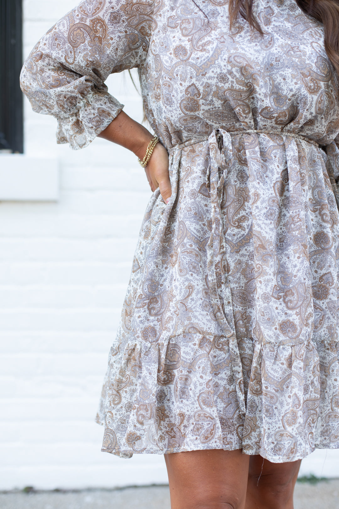 Paisley Long Sleeve Dress