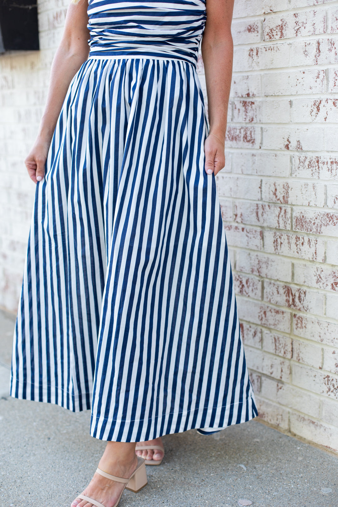 Belle Striped Poplin Dress