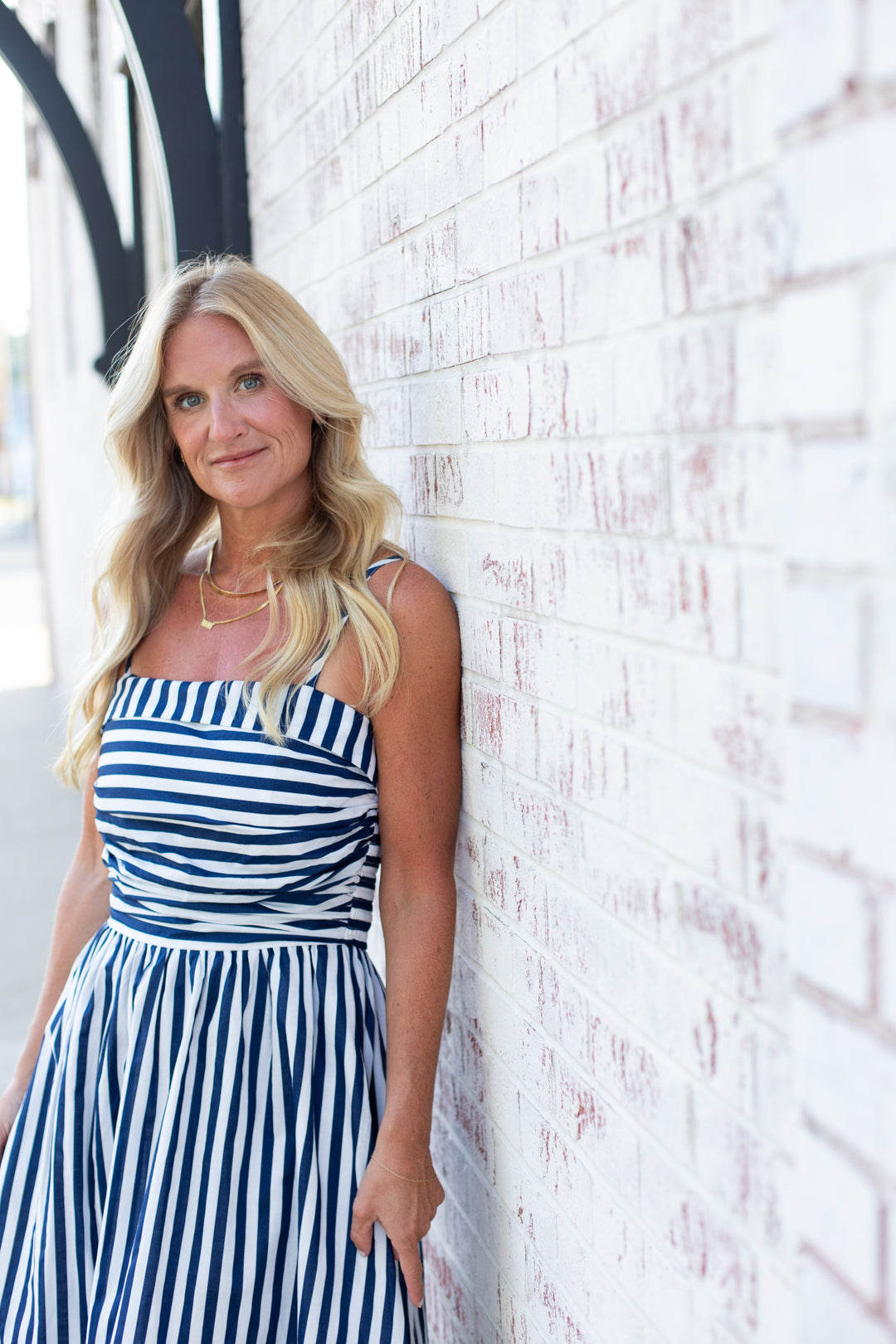 Belle Striped Poplin Dress
