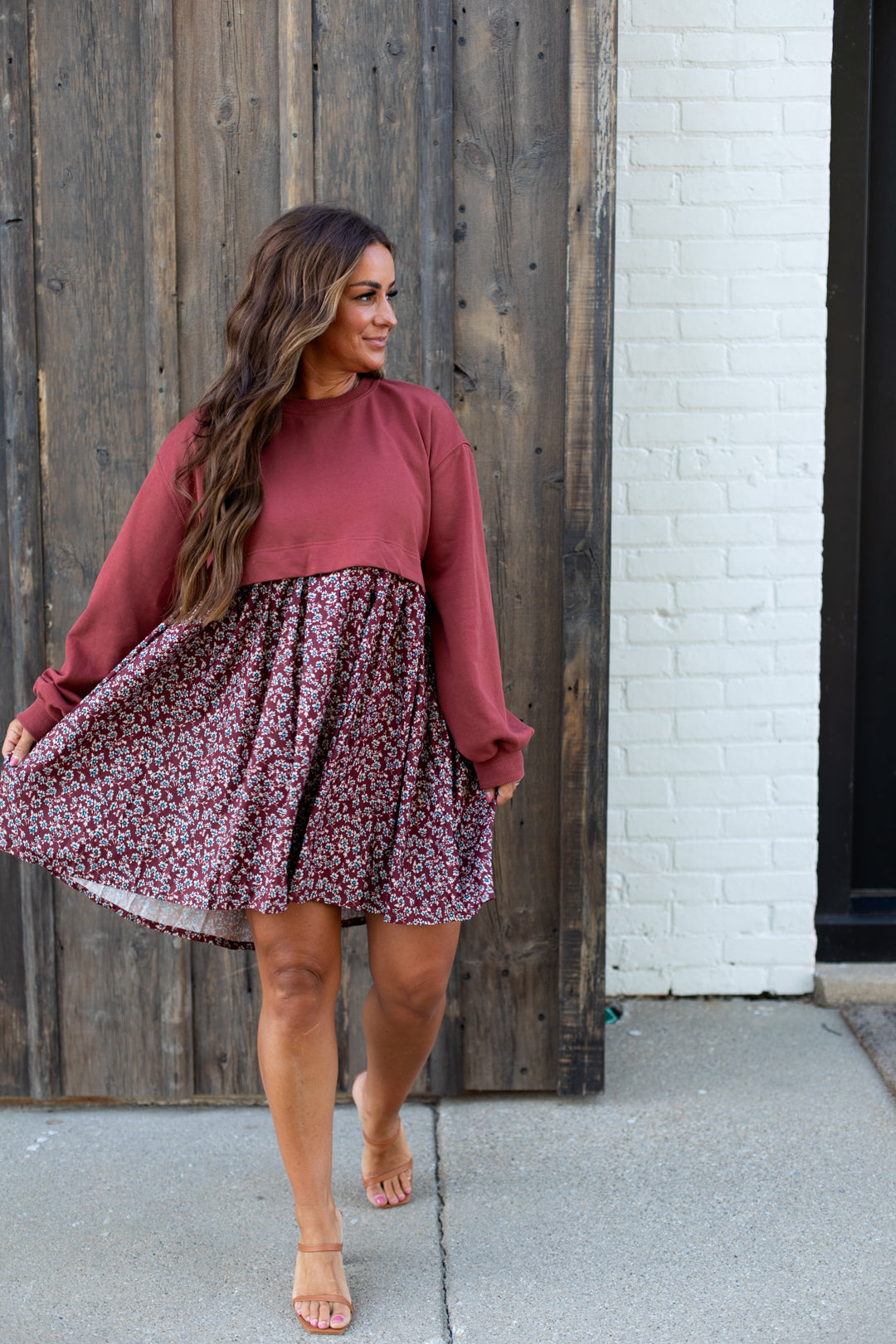 Merlot Mixed Media Dress