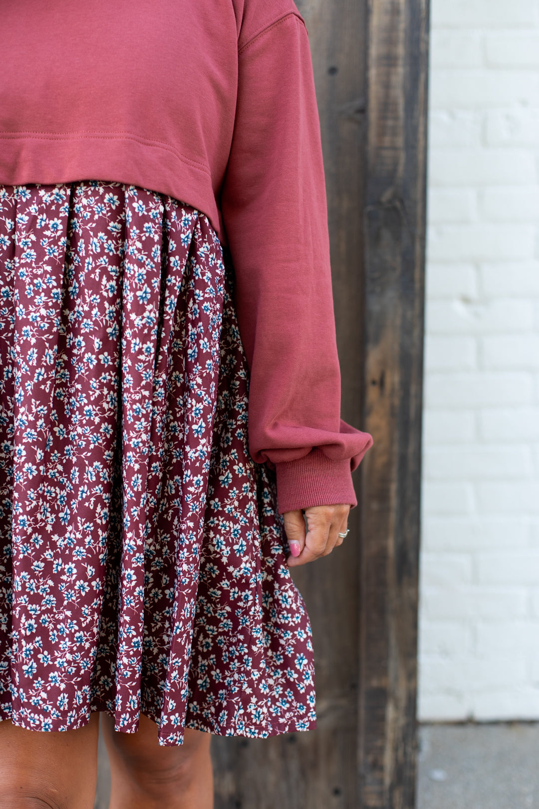 Merlot Mixed Media Dress