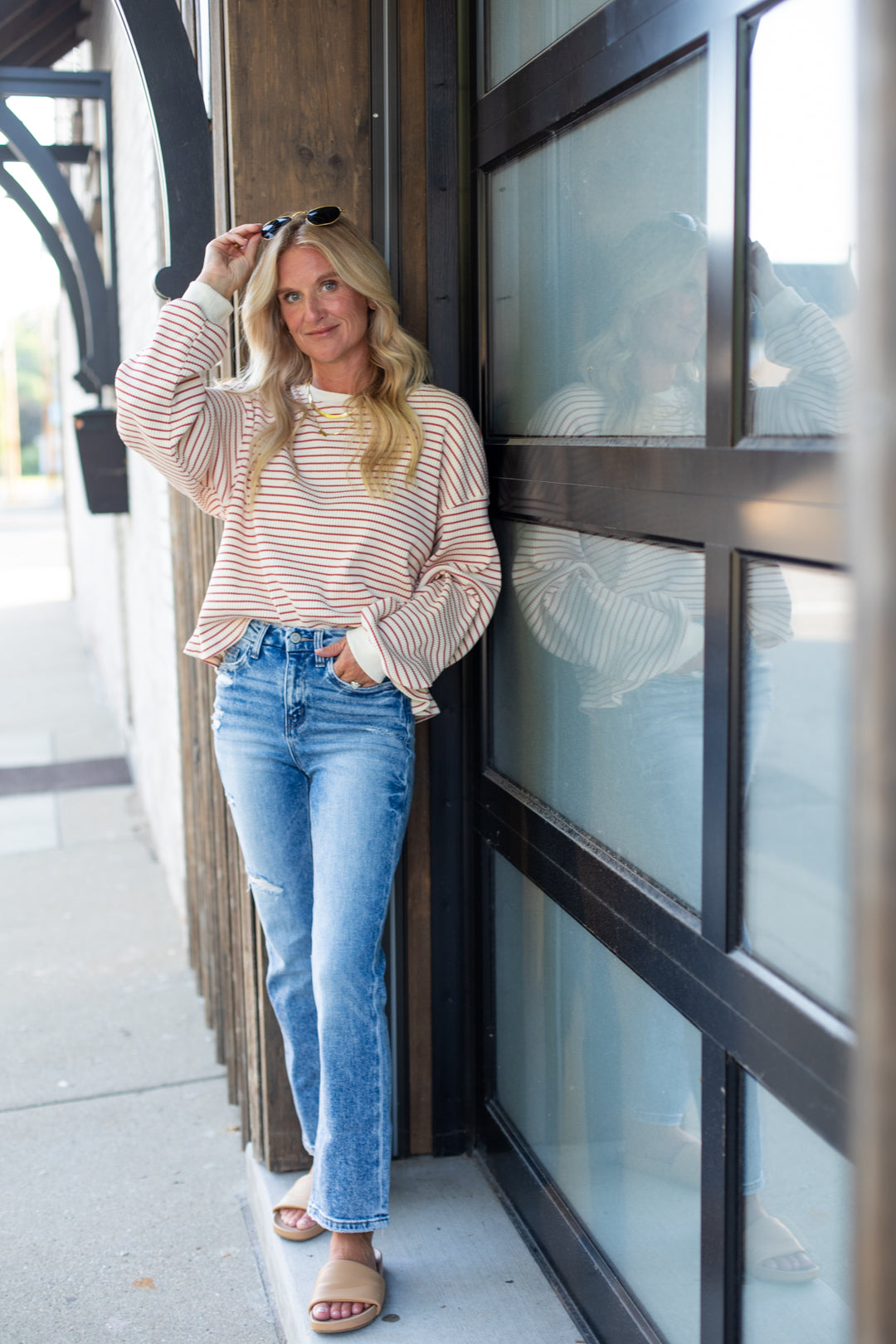 Half Time Striped Long Sleeve