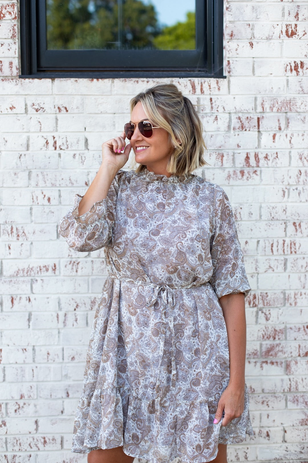 Paisley Long Sleeve Dress