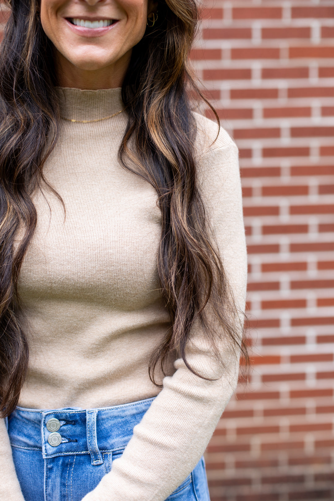 Eliza Ribbed Mock Neck
