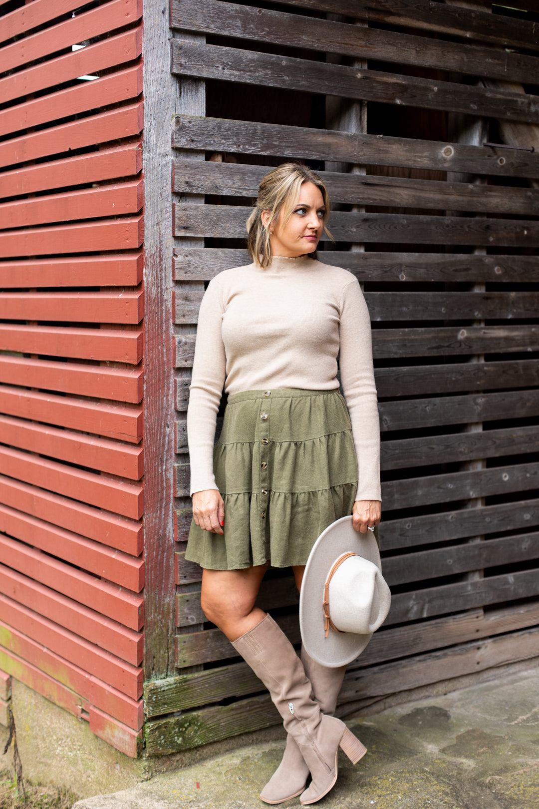 Mineral Washed Ruffle Skirt