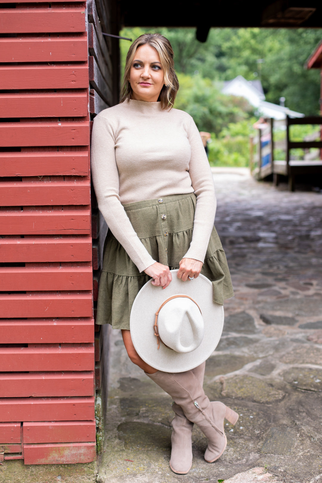 Eliza Ribbed Mock Neck
