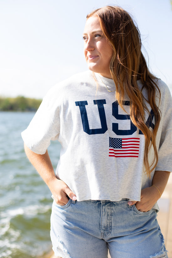 USA Graphic Cropped Tee