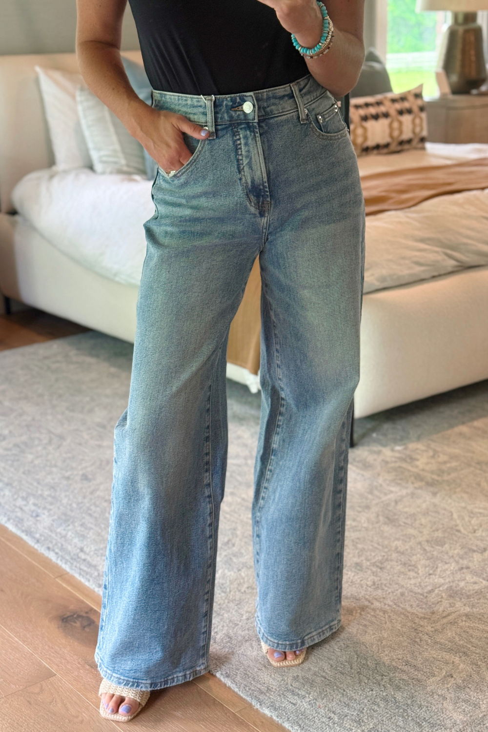 Erin Mid Rise Wide Leg Jean