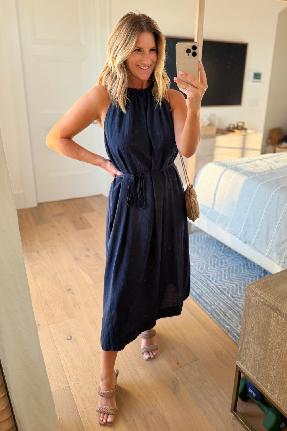 Marine Halter Midi Dress