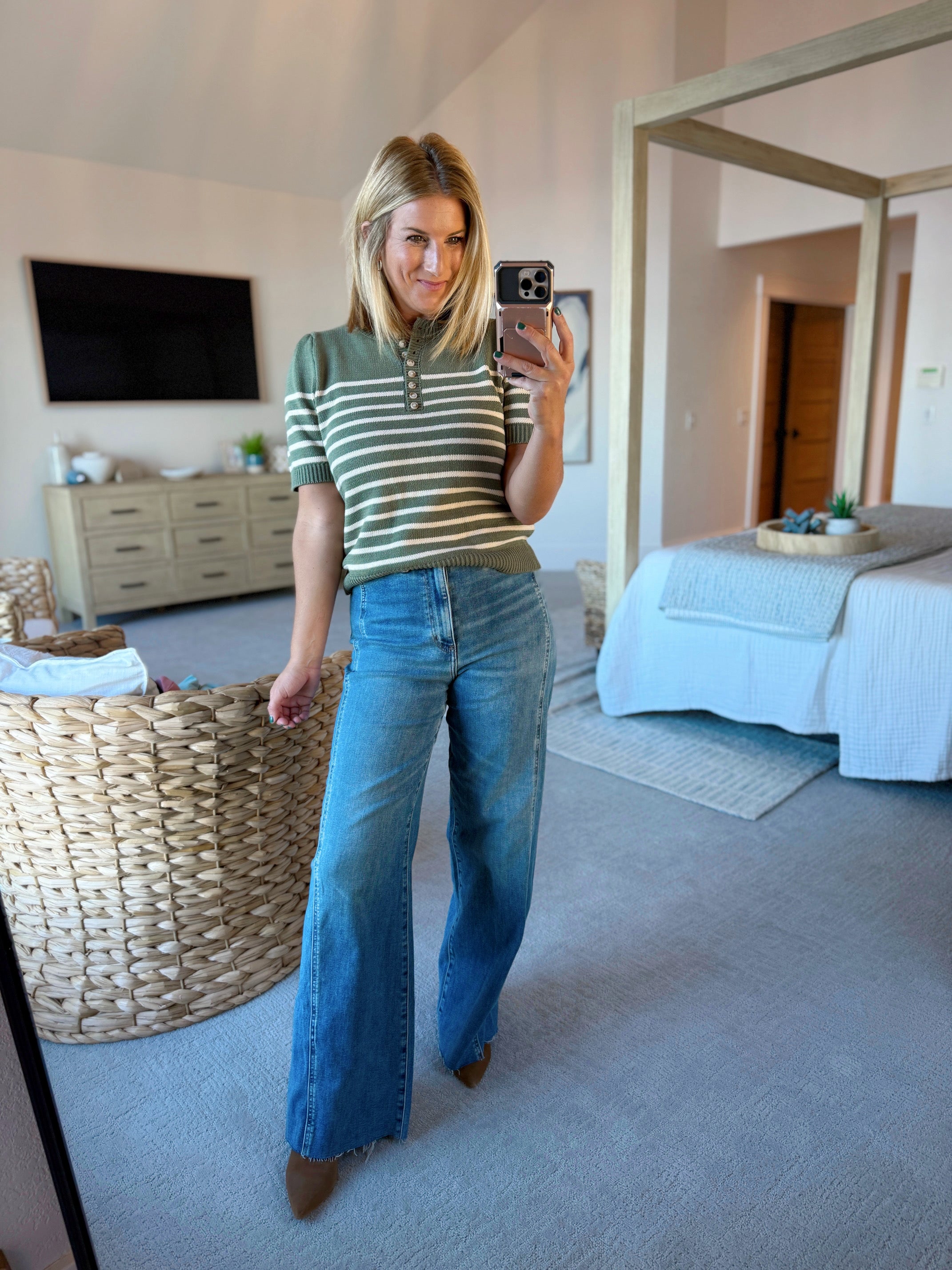 Sage Striped Sweater