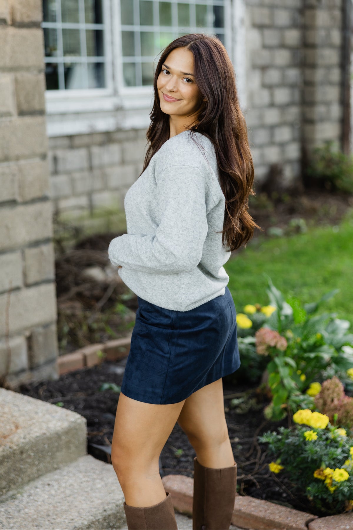 Midnight Blues Faux Suede Skirt
