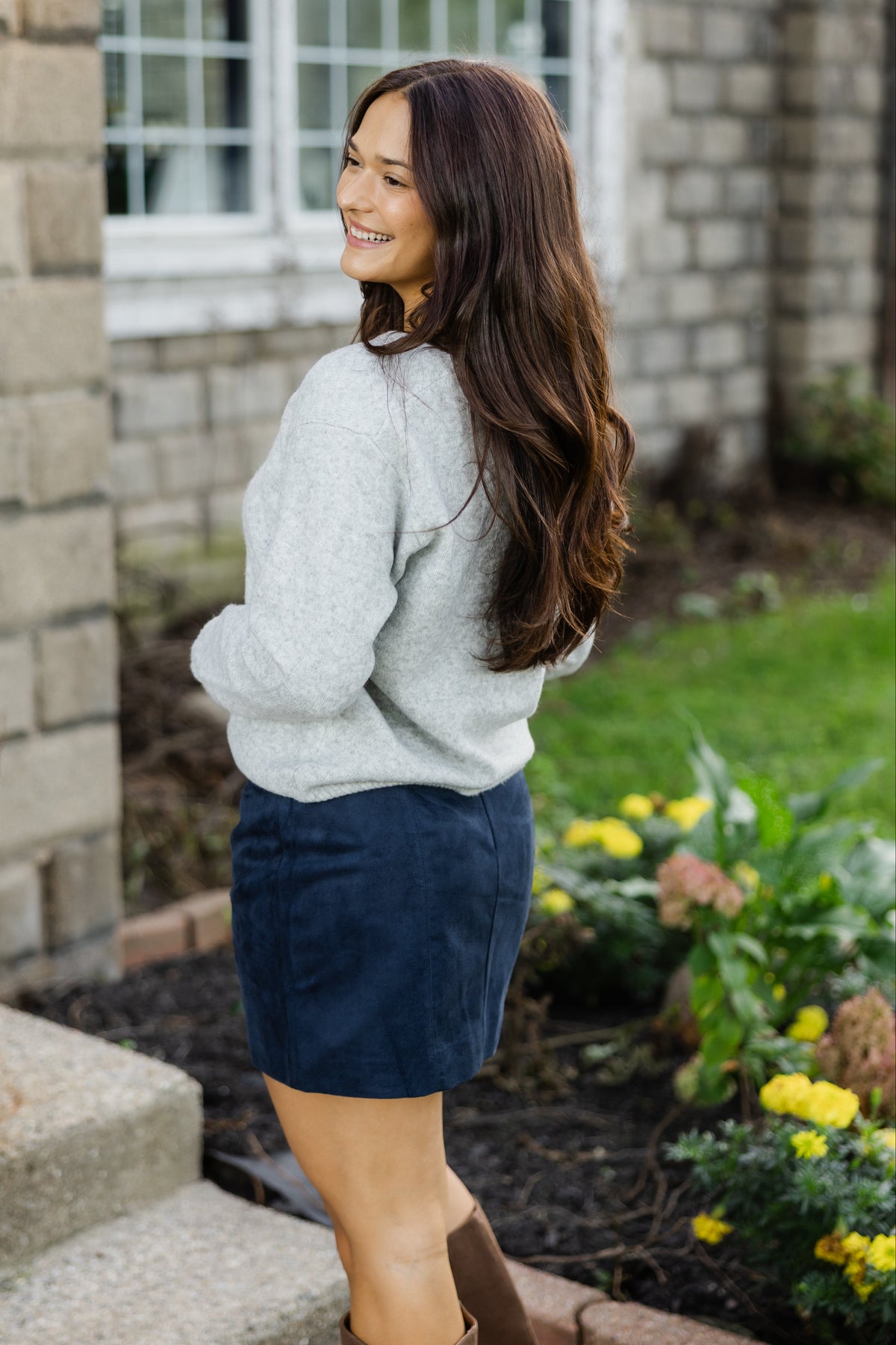 Midnight Blues Faux Suede Skirt