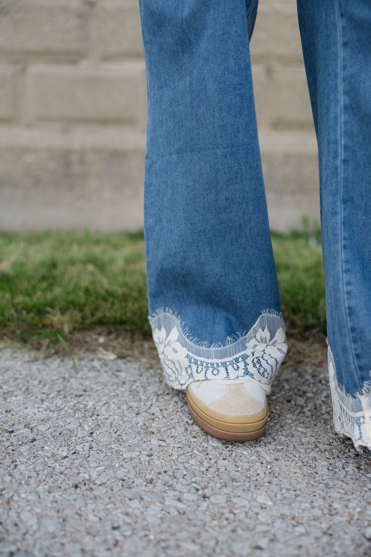 Festival Wide Leg Denim with Lace