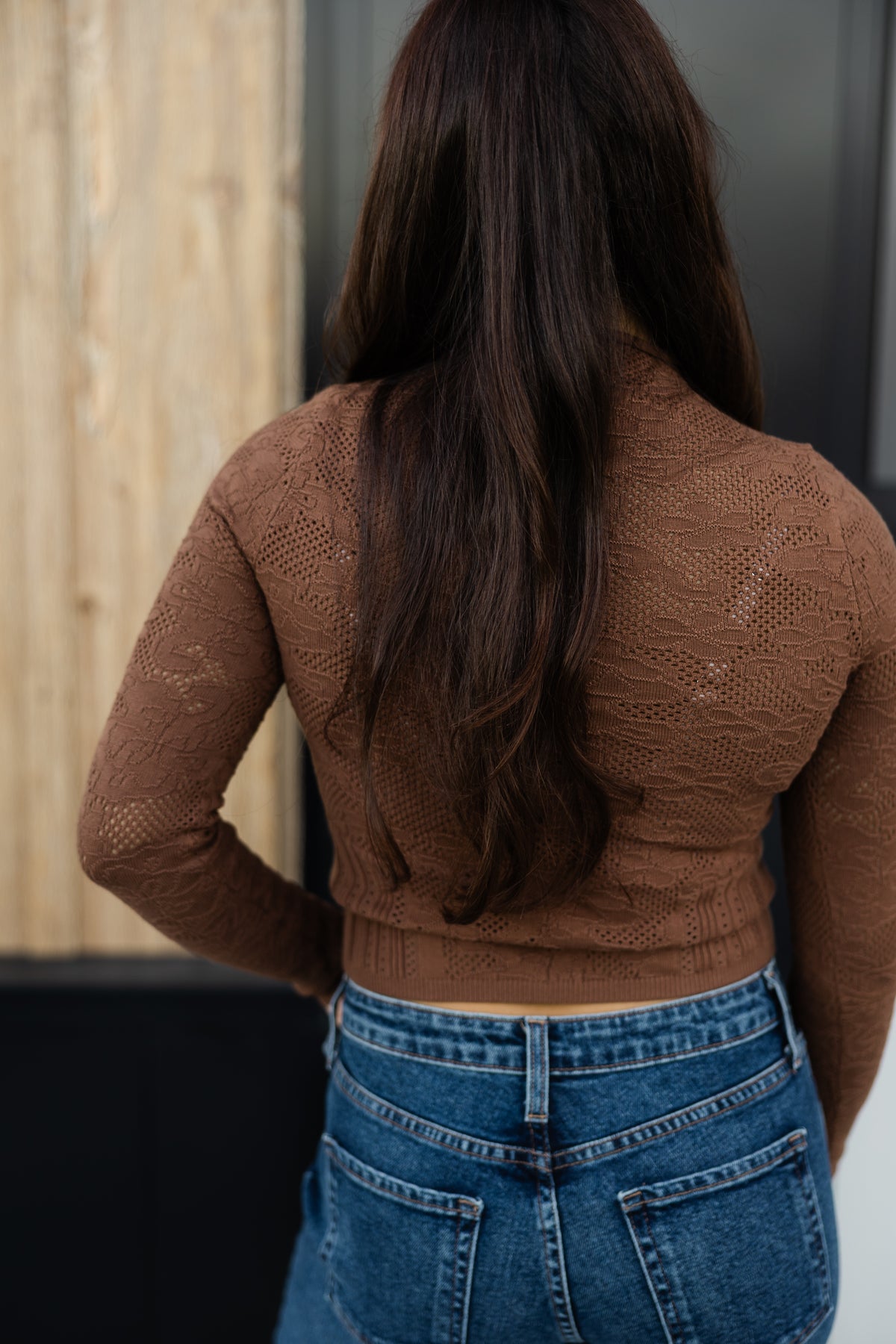 Ginger Pointelle Fitted Long Sleeve