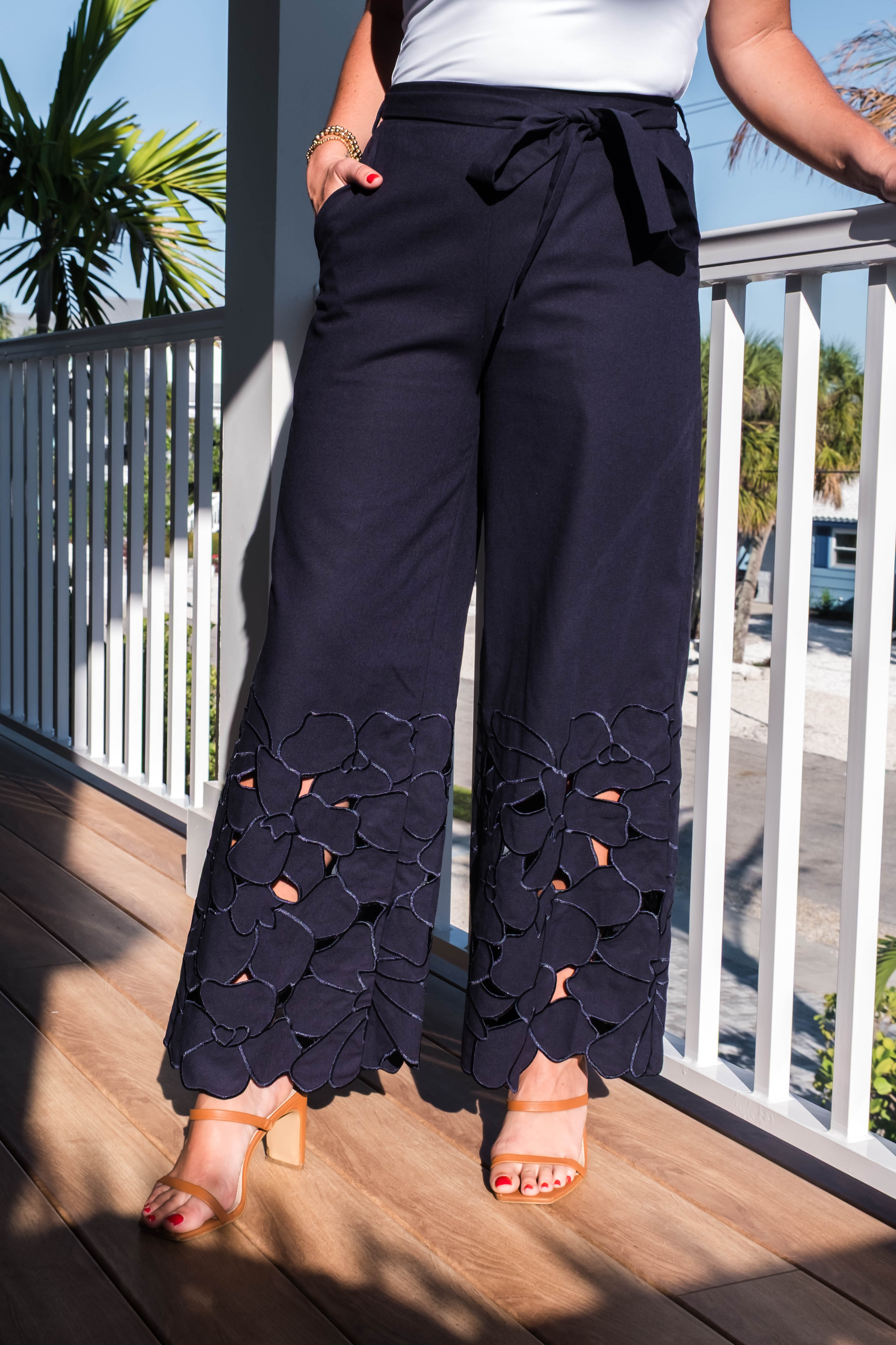 Atlantic Floral Cut-Out Pants