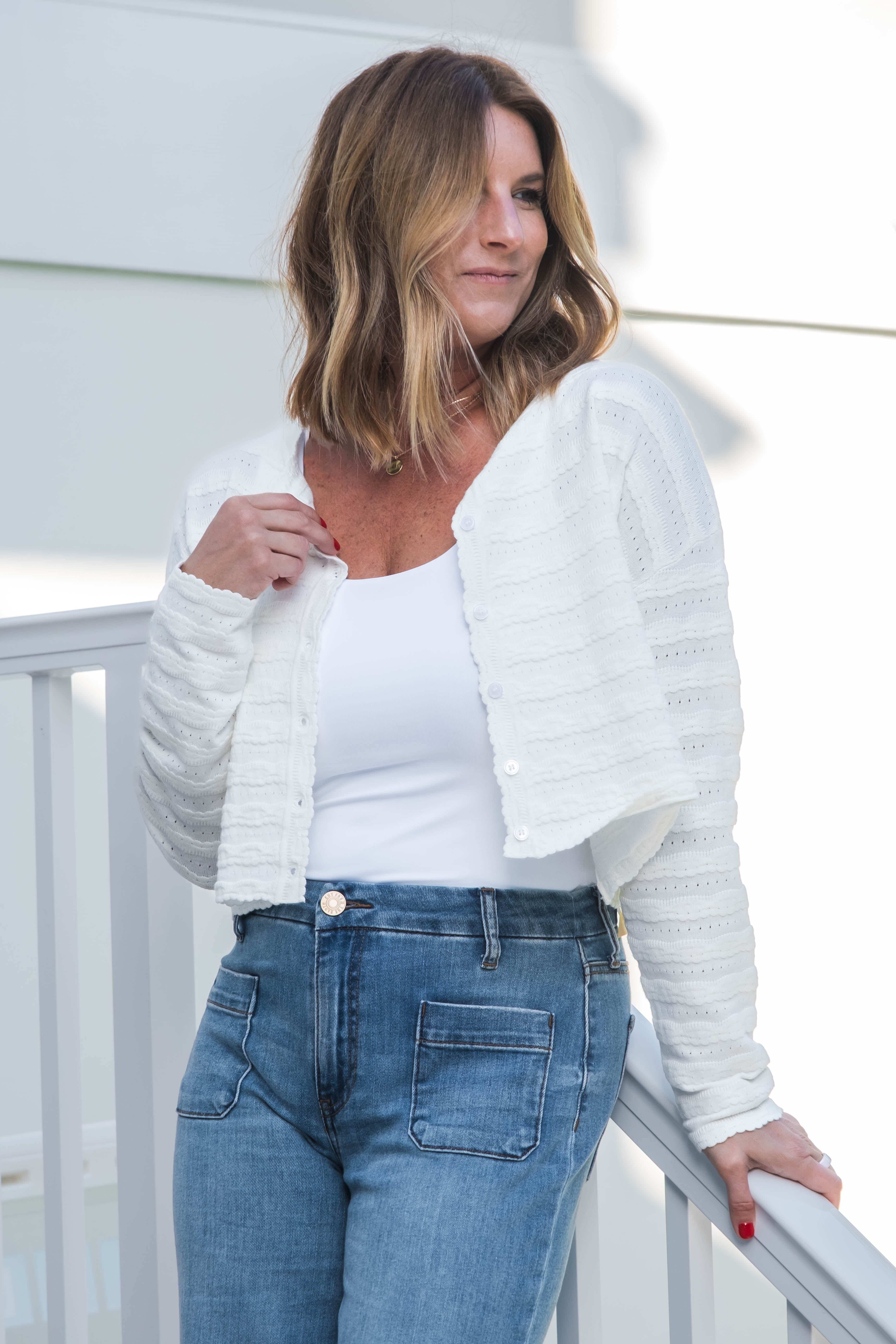 Laken Pointelle Cardigan