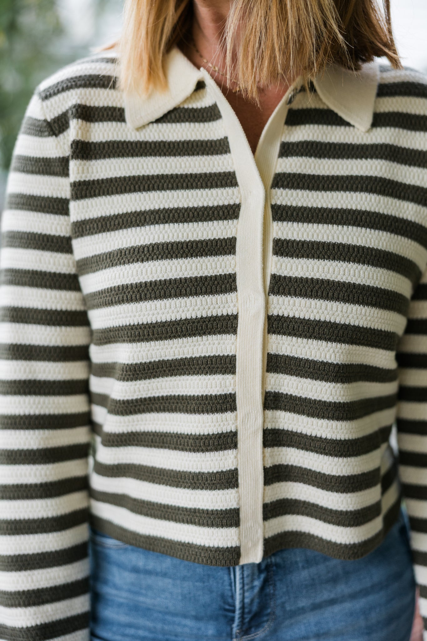 THML Snap Striped Cardigan