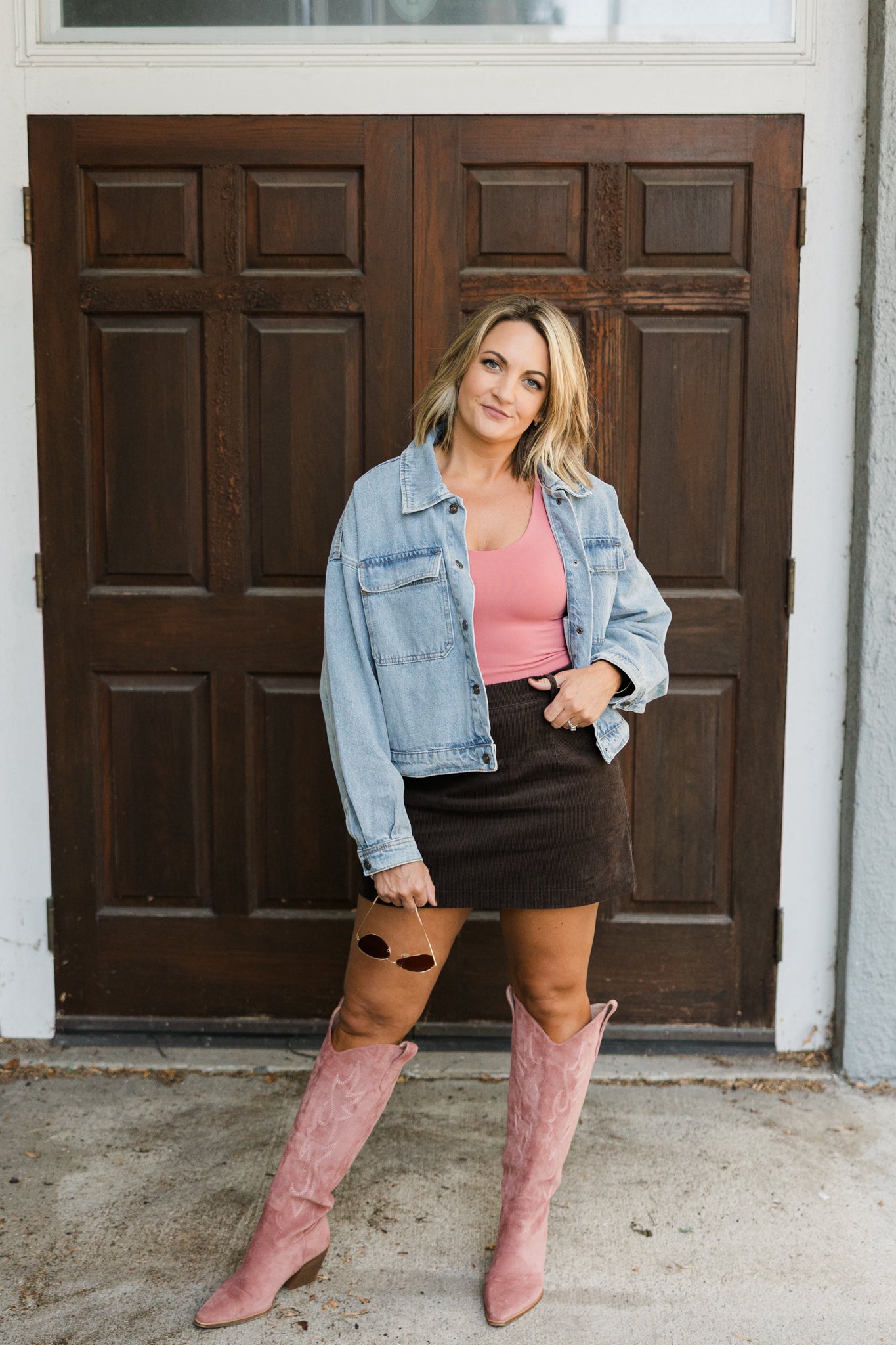 Ava Brown Mini Skirt