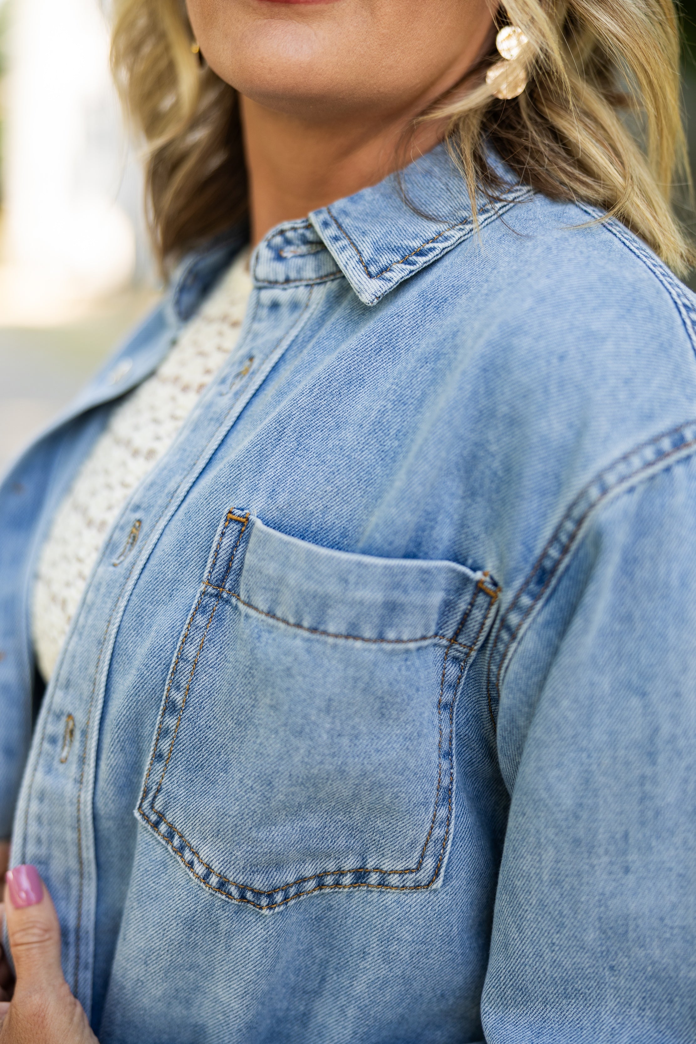 Mesa Oversized Denim Button Down