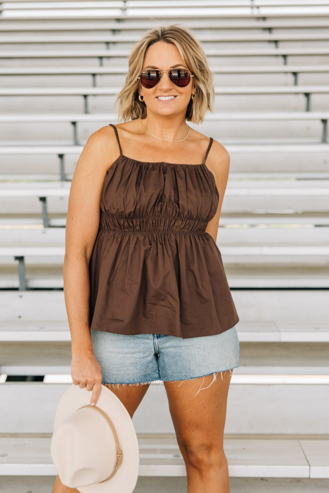Espresso Peplum Top