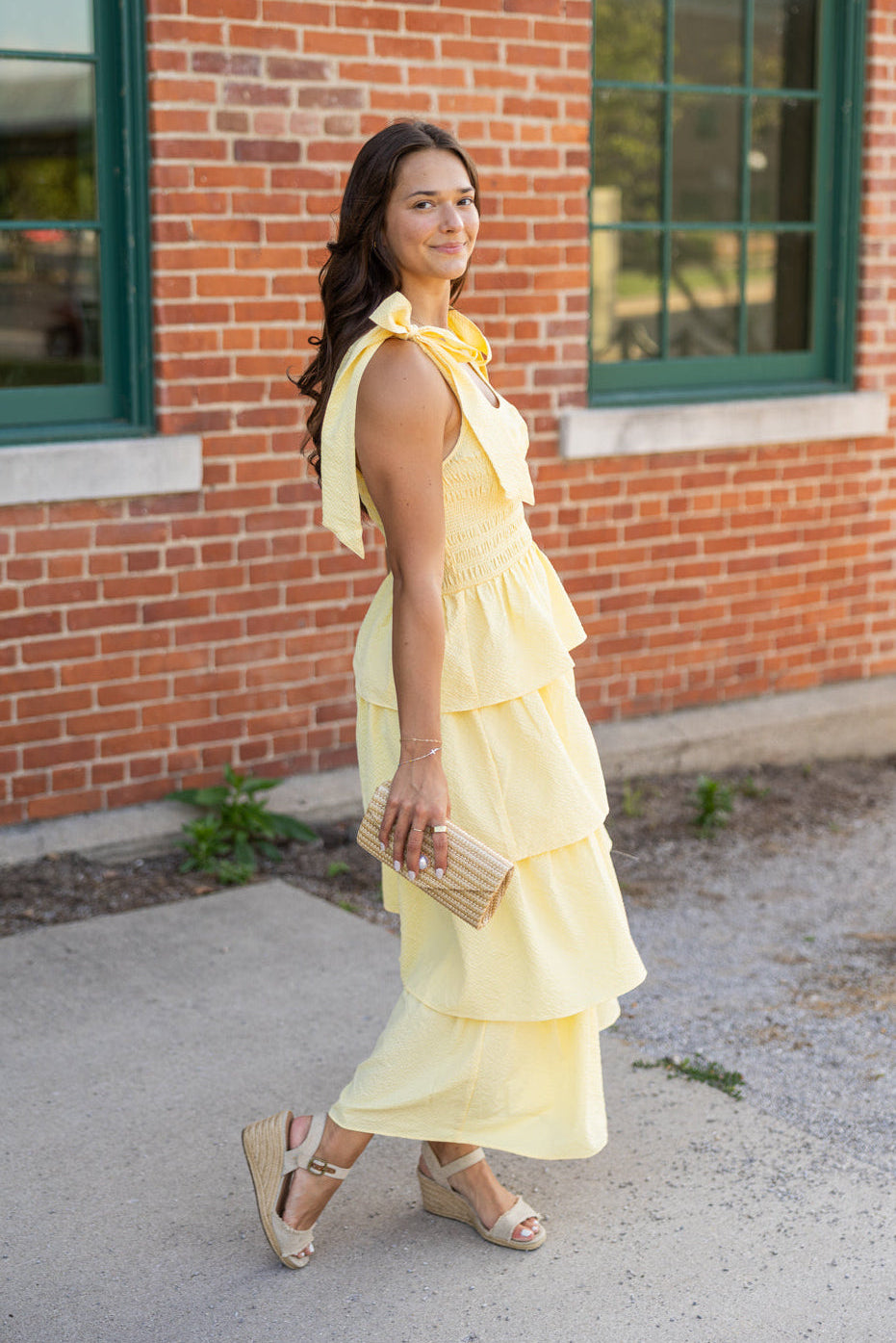 Chalene Tie Strap Tiered Dress