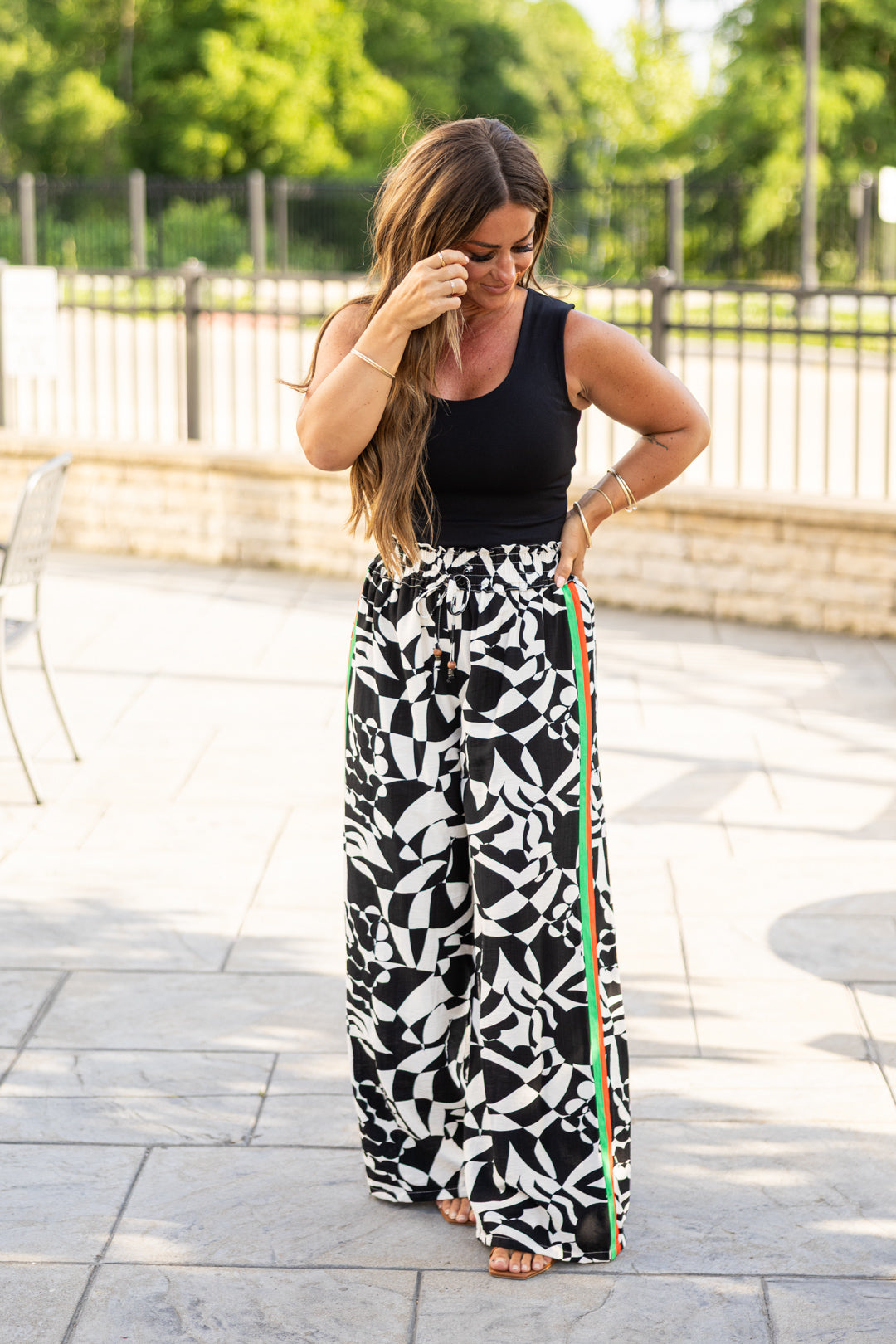 THML Floral Side Stripe Pant