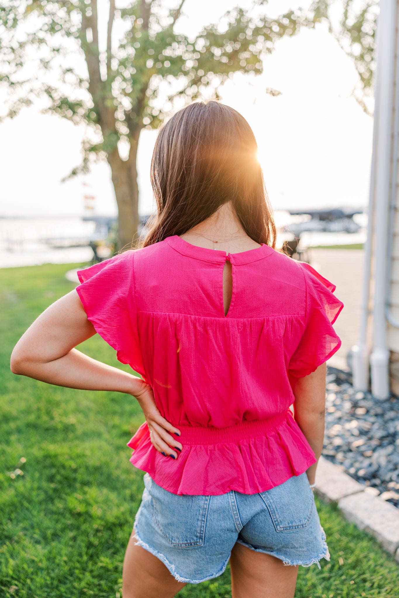 Annika Flutter Sleeve Blouse