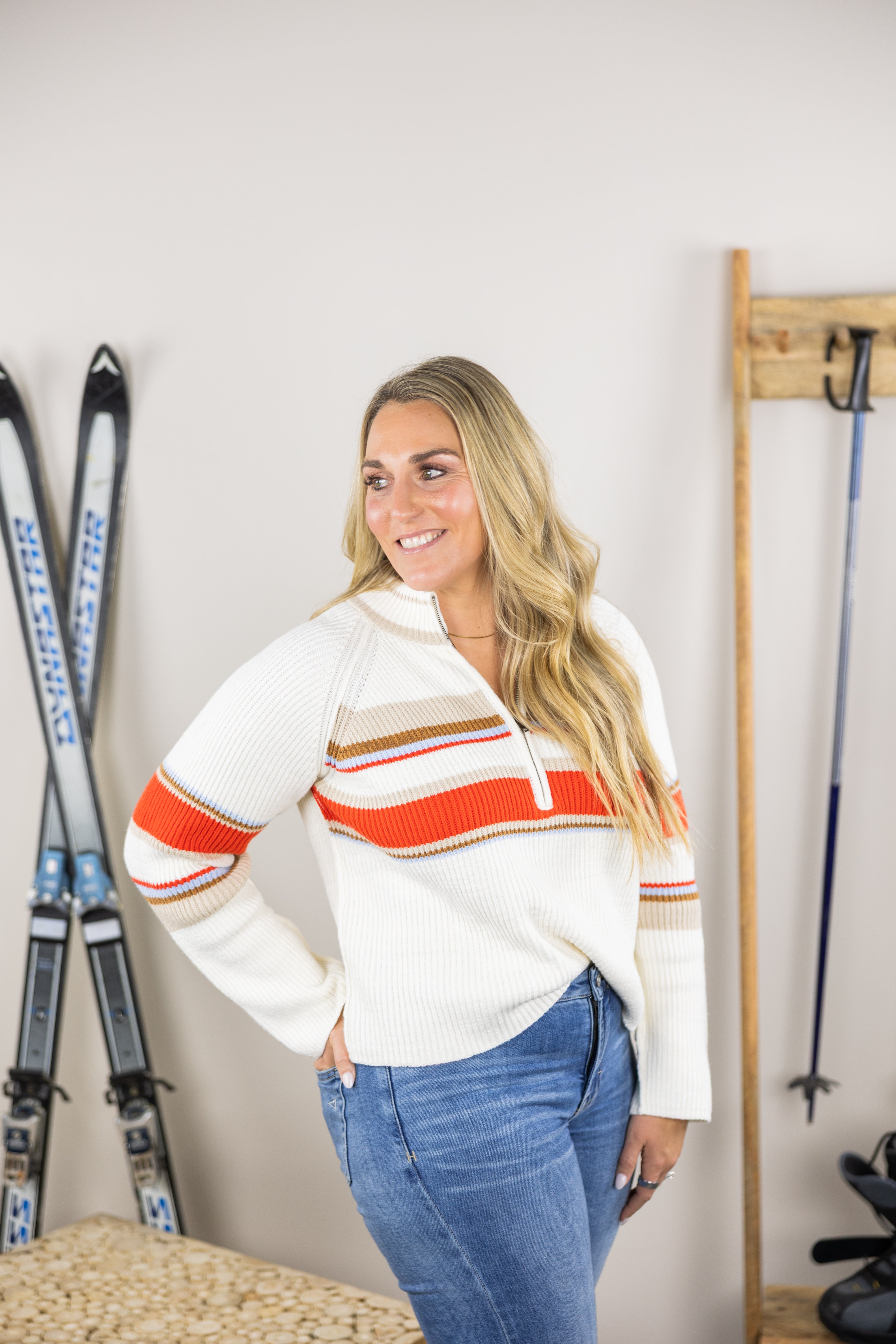 Hit the Slopes Quarter Zip Sweater