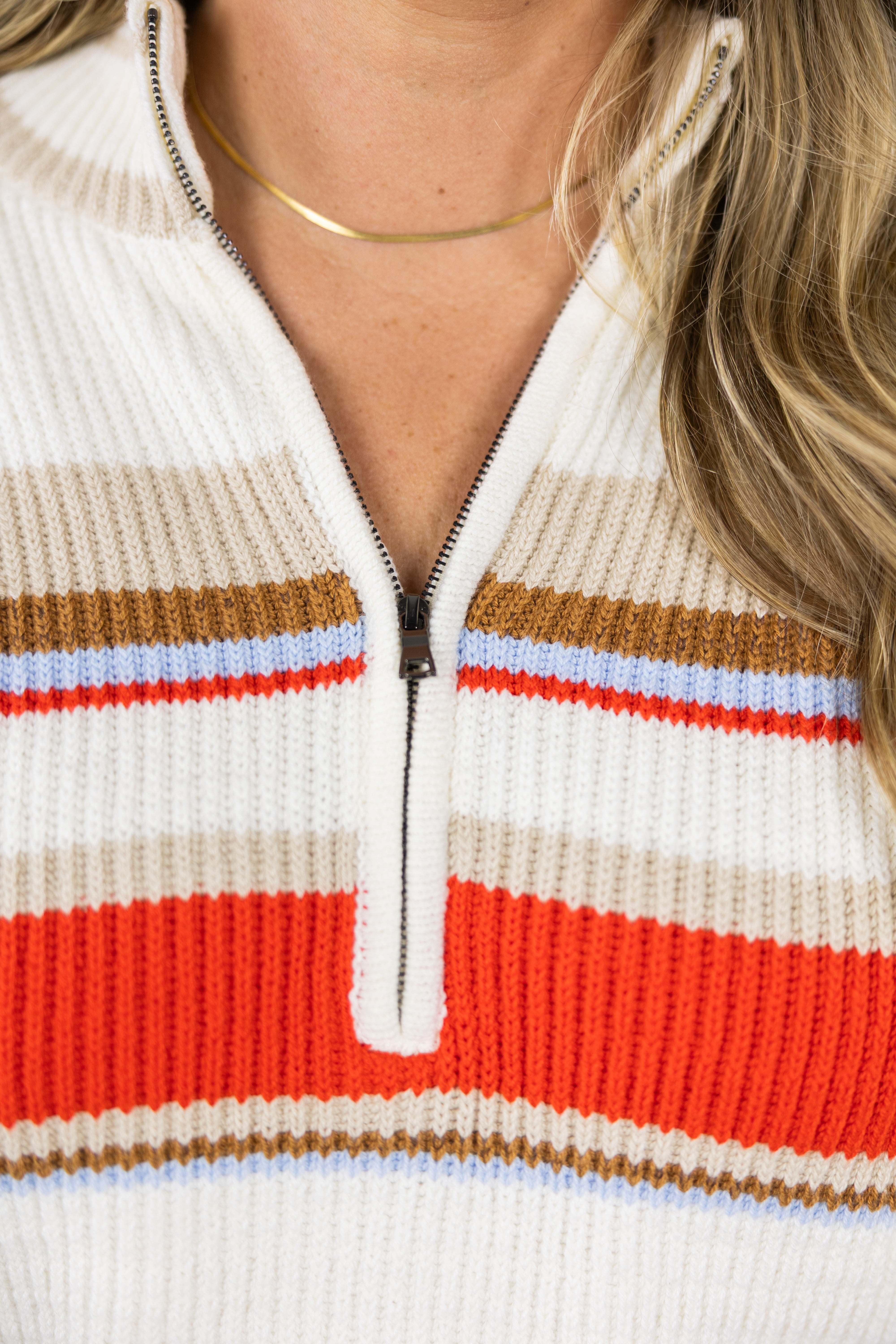 Hit the Slopes Quarter Zip Sweater