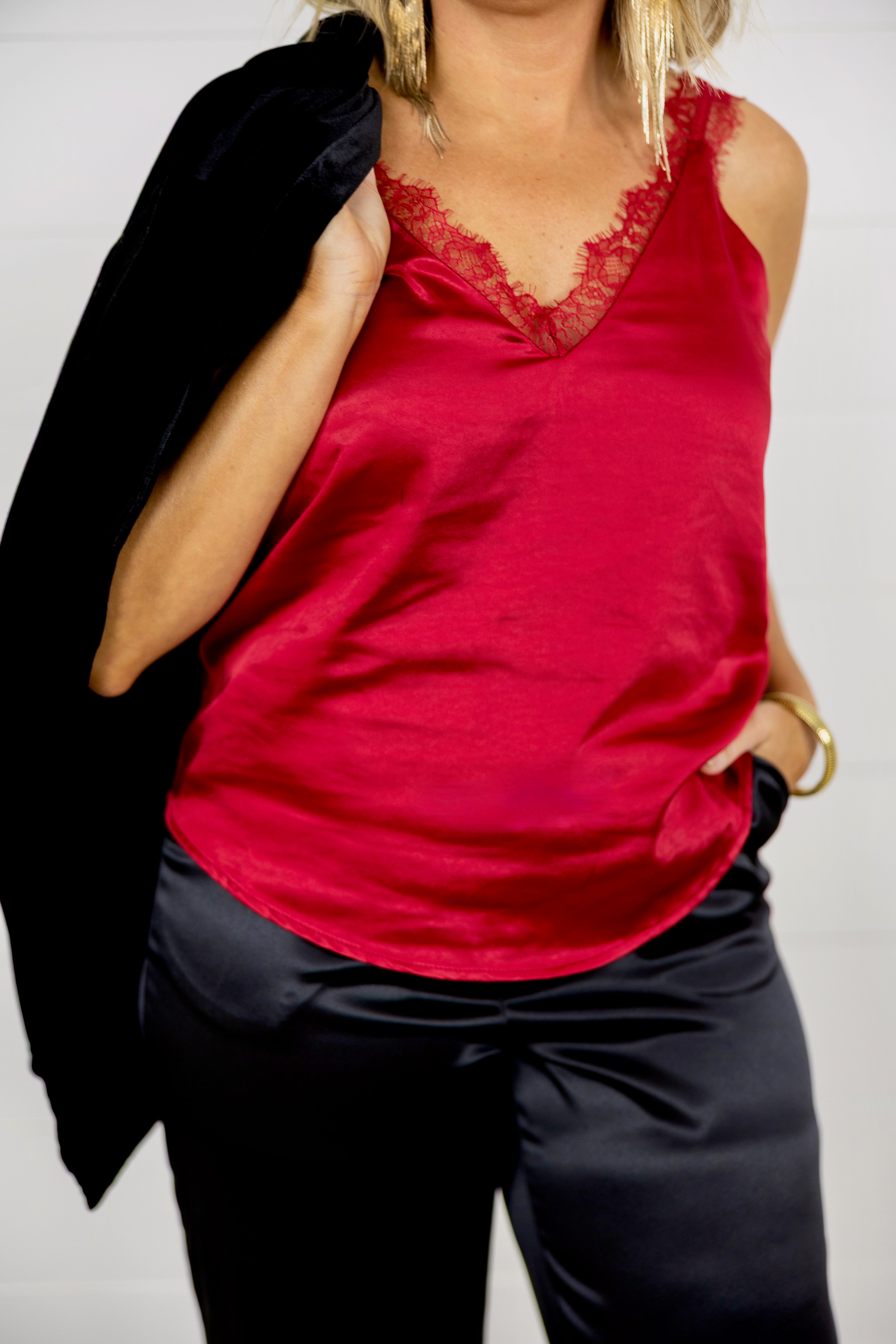 Rosie Red Lace Tank | FINAL SALE