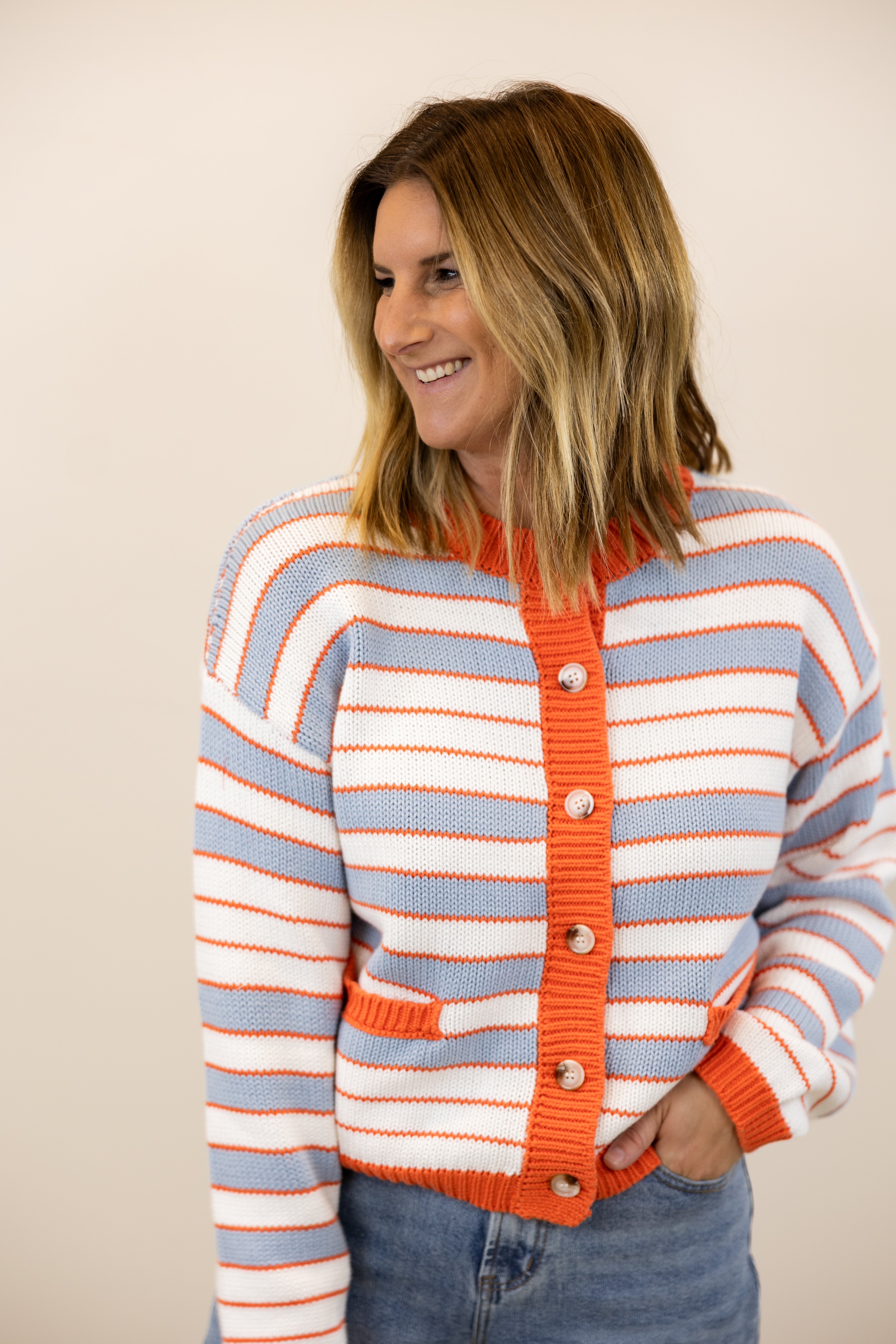 Bluebird Striped Cardigan