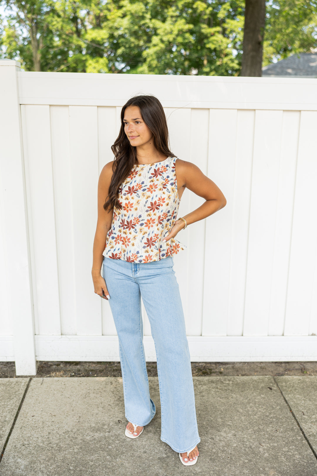 THML Floral Peplum Top