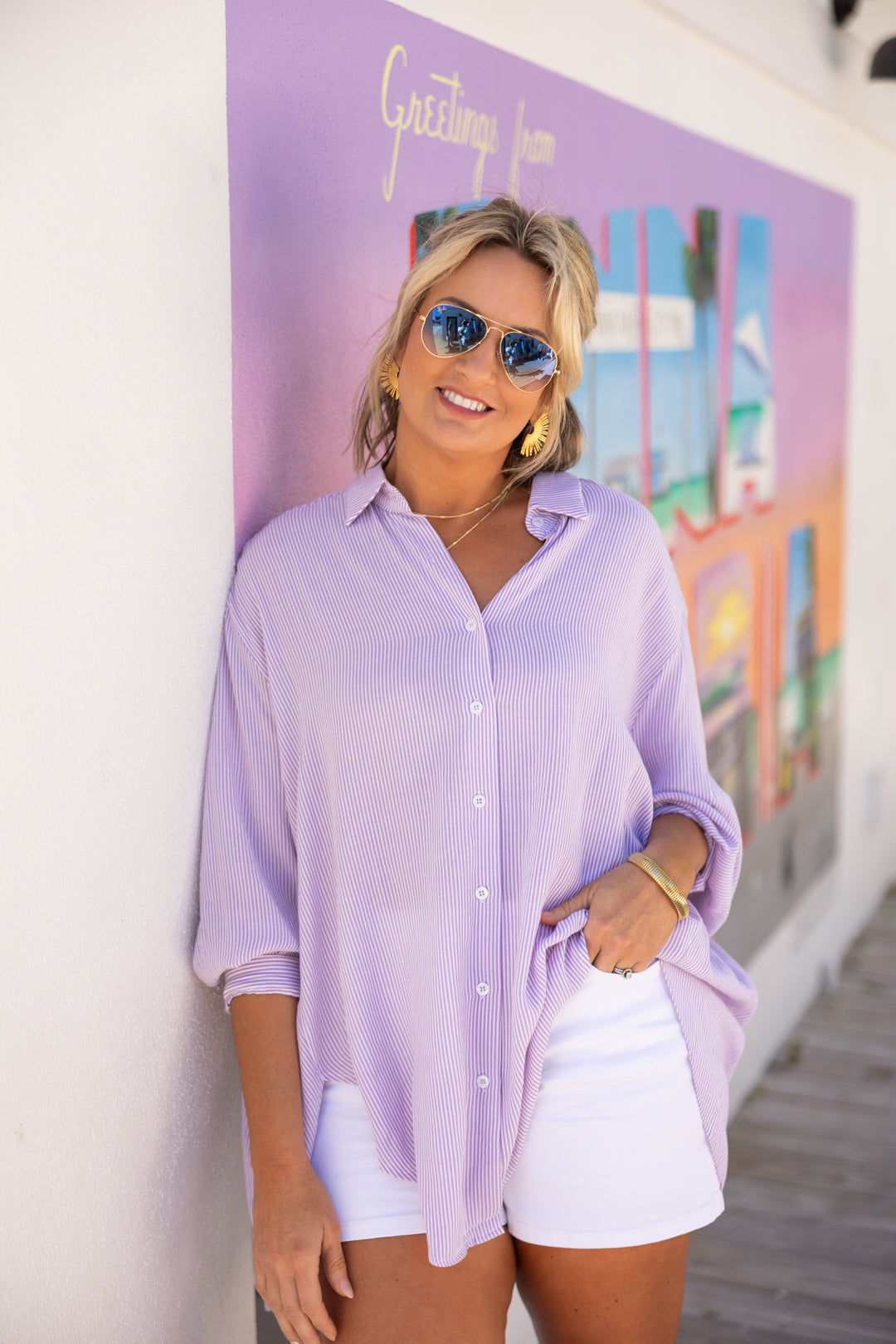 Iris Striped Button Up