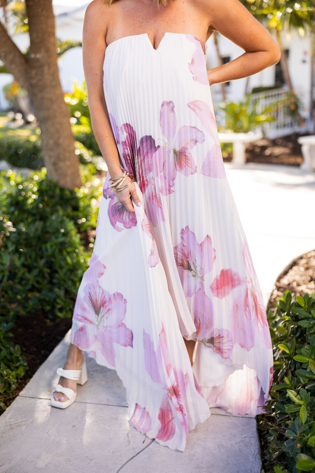 Orchid Pleated Dress