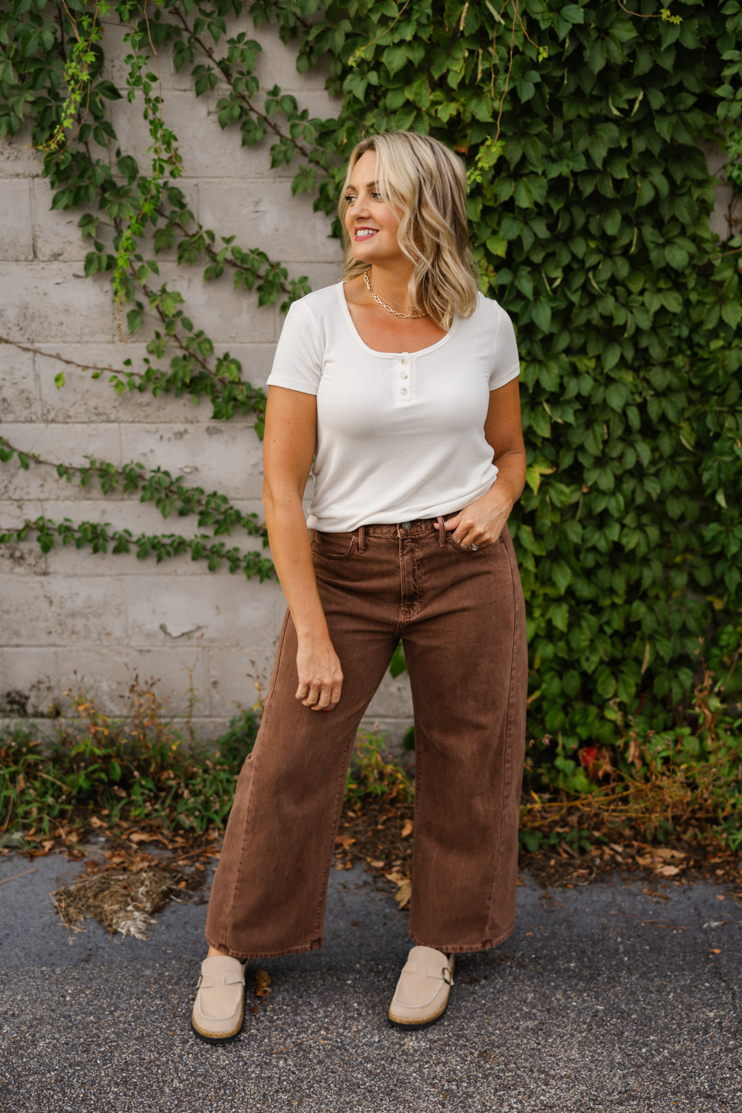 High Rise Twist Seam Barrel Jeans