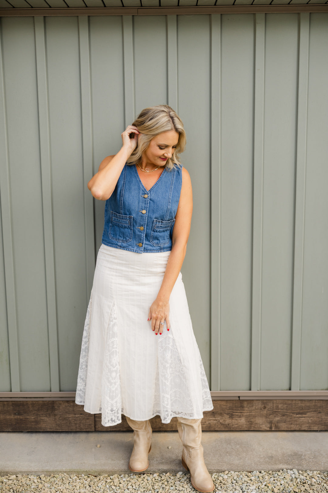 Wildflower Lace Midi Skirt