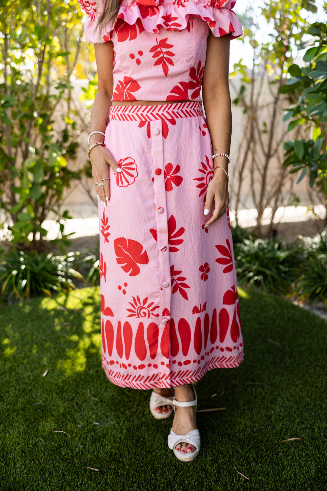 Paradise Floral Midi Skirt