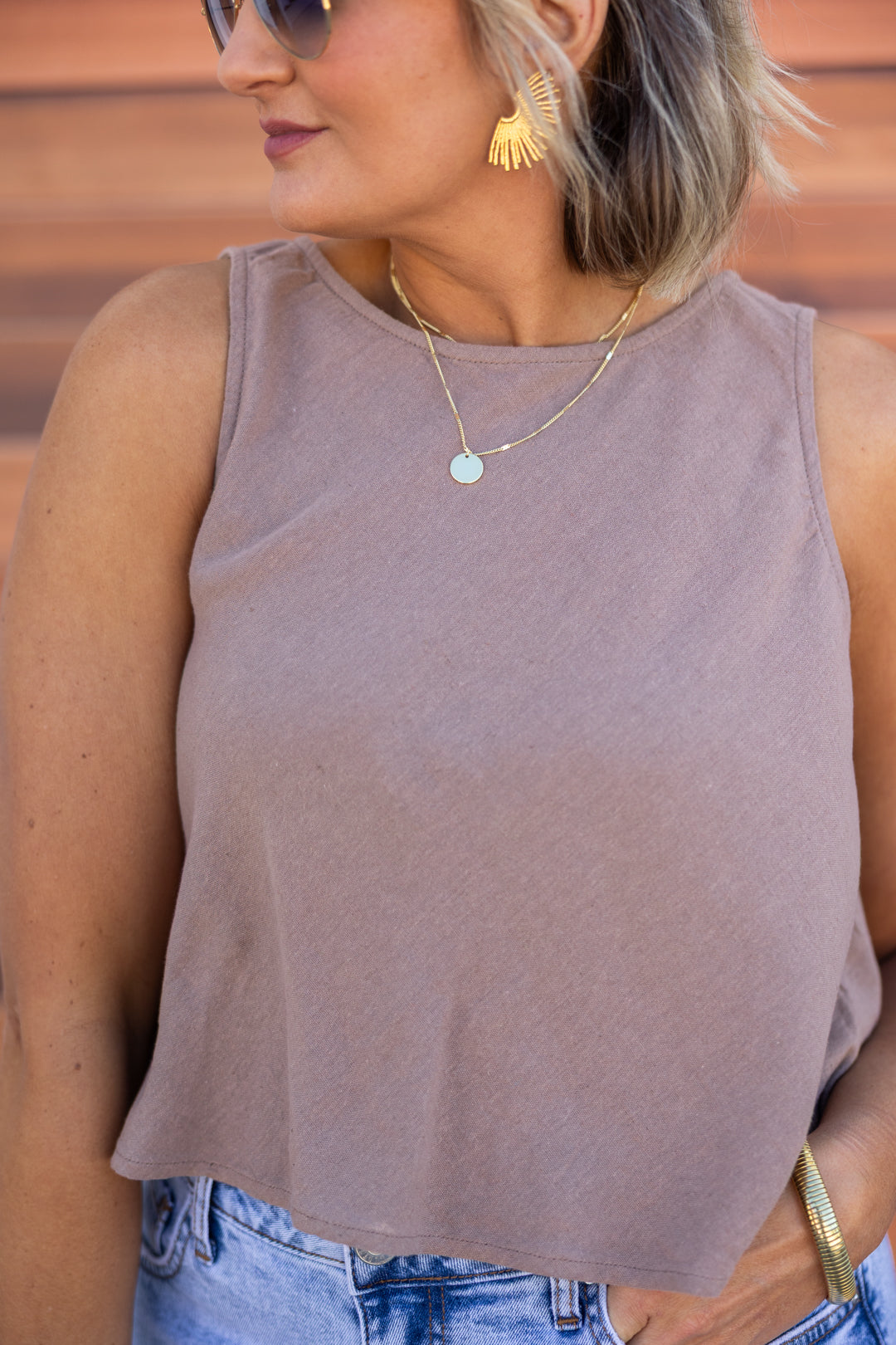 Golden Sands Linen Blend Tank