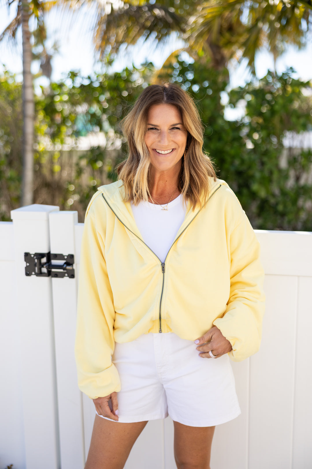 Sunshine Bubble Hem Zip Up