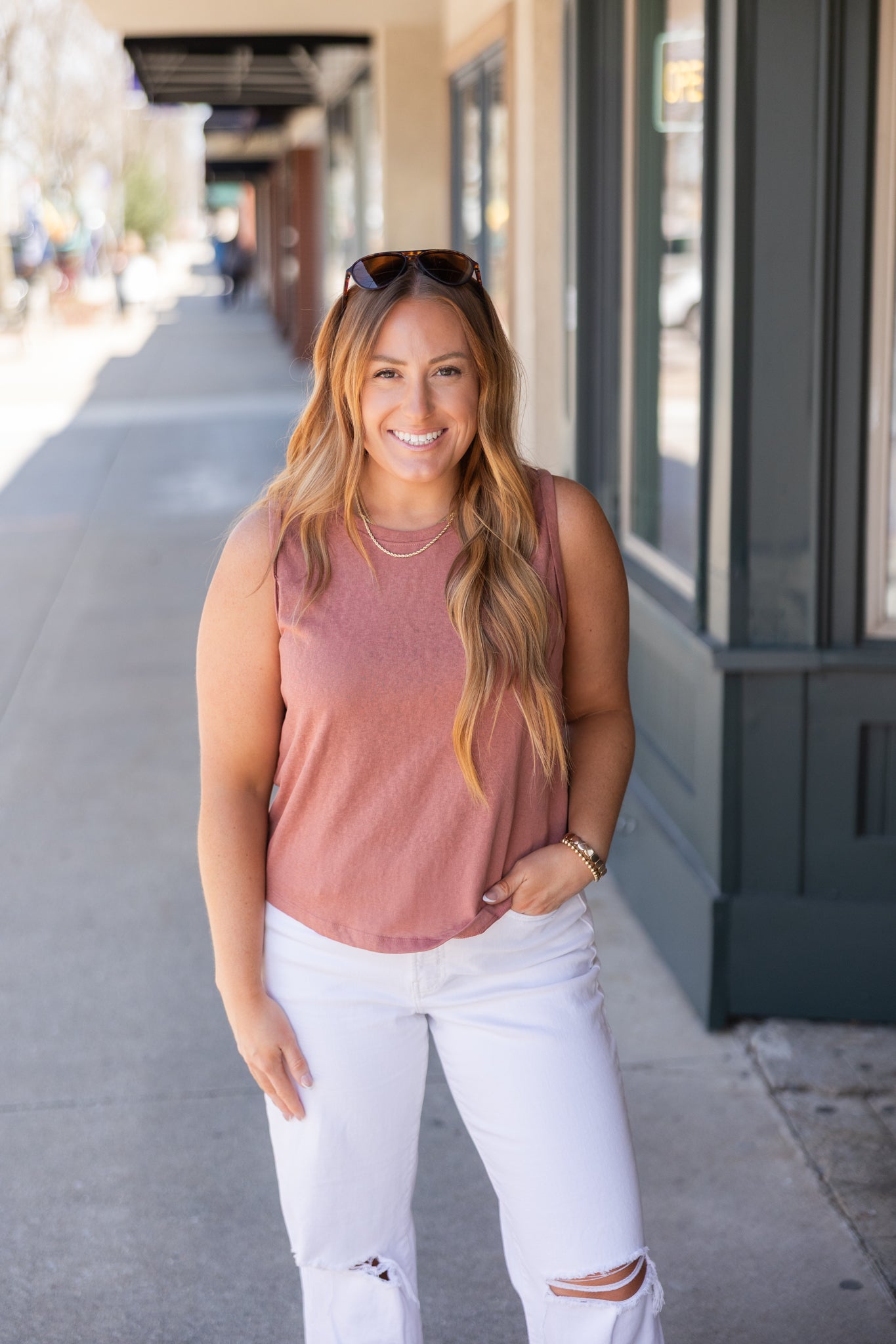 Sienna Rolled Sleeve Tank