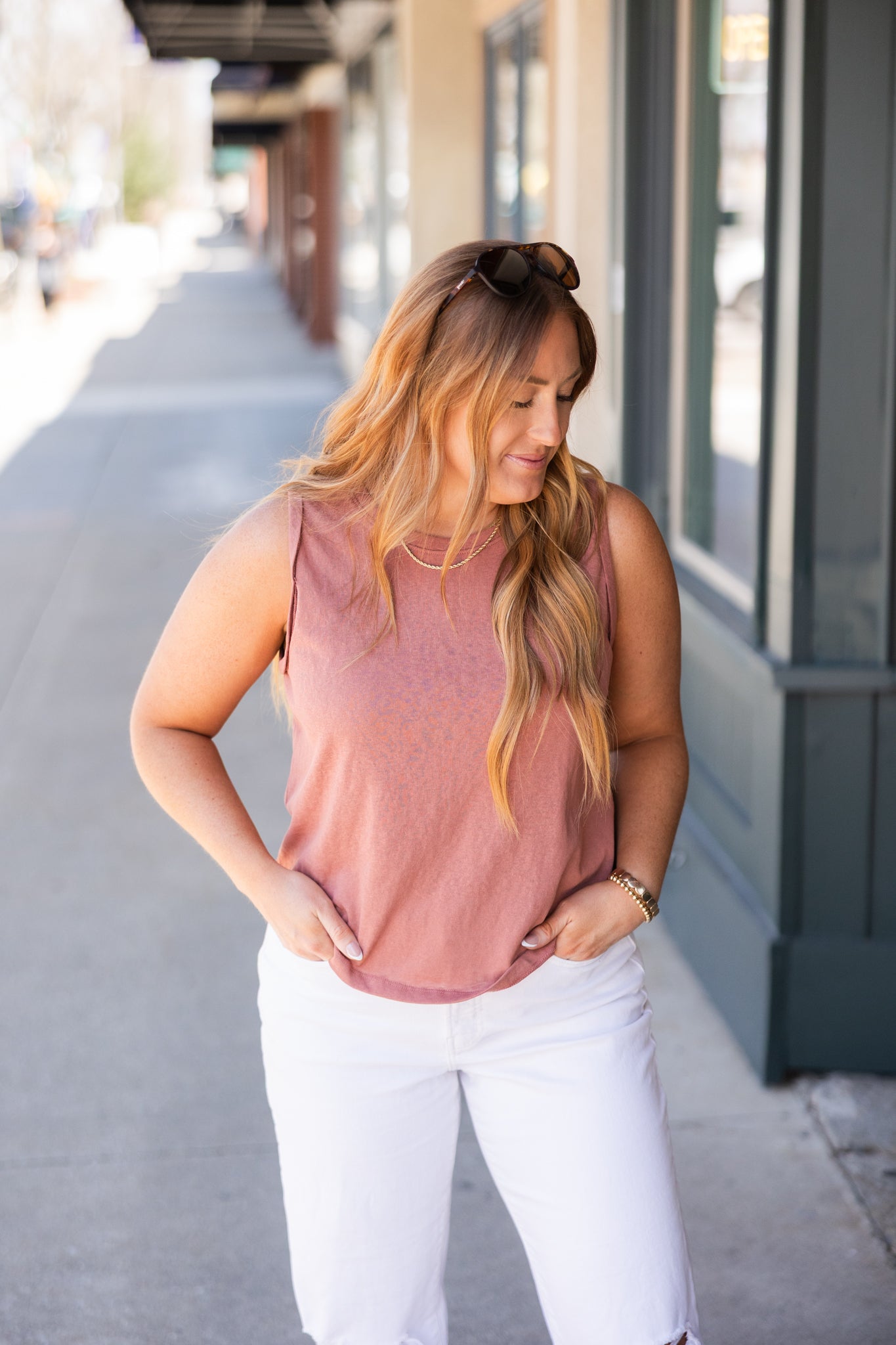 Sienna Rolled Sleeve Tank