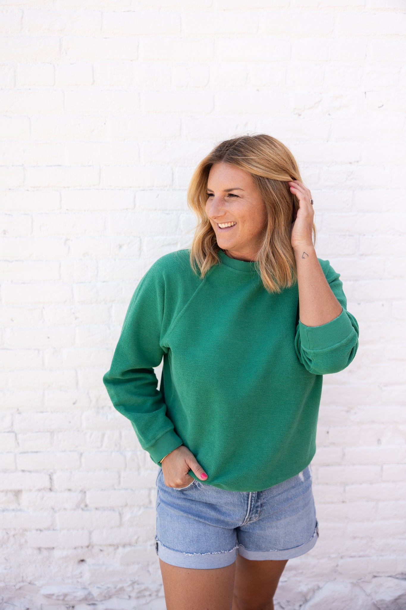 Solid Reverse Raglan Sweatshirt
