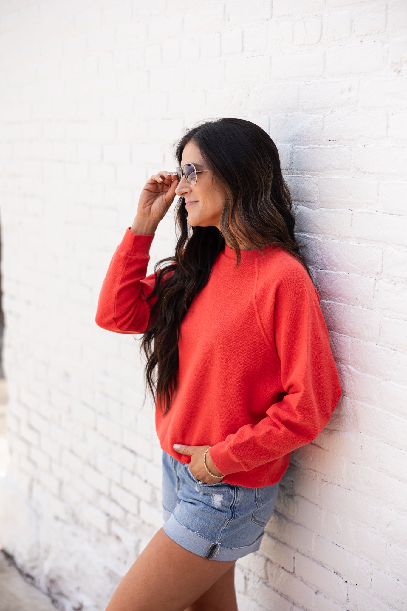 Solid Reverse Raglan Sweatshirt