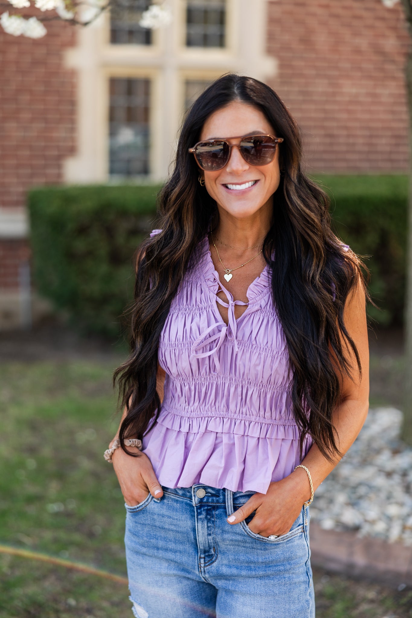 Eileen Tie Front Peplum Top | FINAL SALE